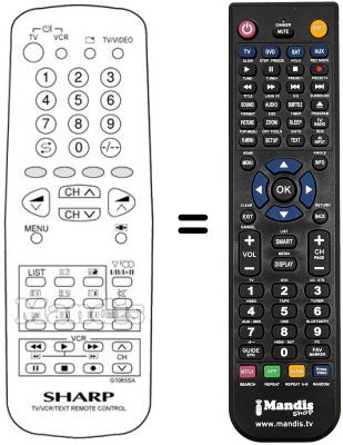 Replacement remote control Sharp 81DW15SN