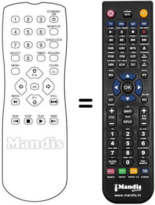 Replacement remote control Irradio MVH460SV