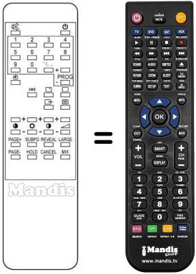 Replacement remote control Teknant 9363TXT-14'
