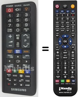 Replacement remote control Samsung UE40D8090YS/XZG Replacement remote control Samsung UE40D8090YS/XZG