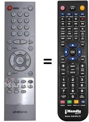Replacement remote control Samsung TF21B5DF3X/XEF Replacement remote control Samsung TF21B5DF3X/XEF