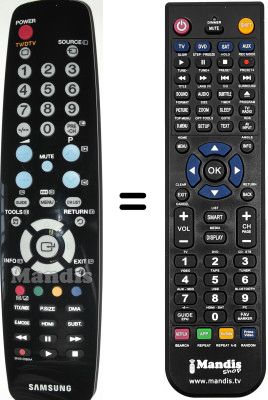 Replacement remote control Samsung LE32A550P1R/XXH