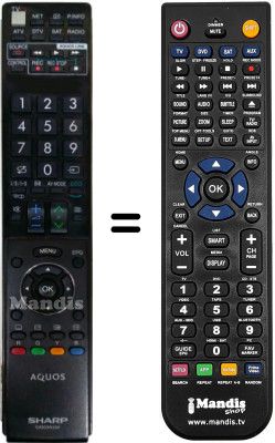 Replacement remote control Sharp SUP8772