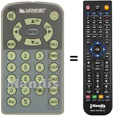 Replacement remote control Lenoir TVC35 LCD MINI