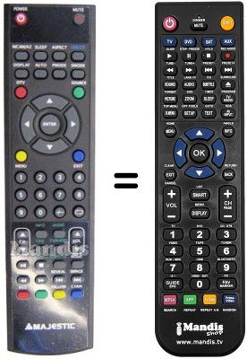 Replacement remote control MAJESTIC TVD-22 TFT