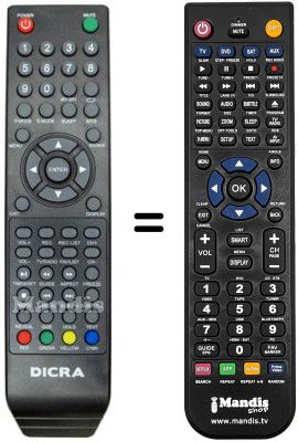 Replacement remote control DICRA TVLED195 HD