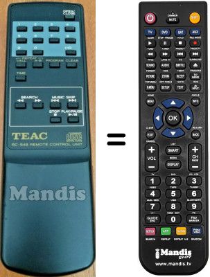 Replacement remote control Teac RC-548