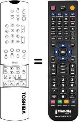 Replacement remote control Toshiba 23306216