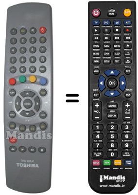 Replacement remote control Toshiba 23306363