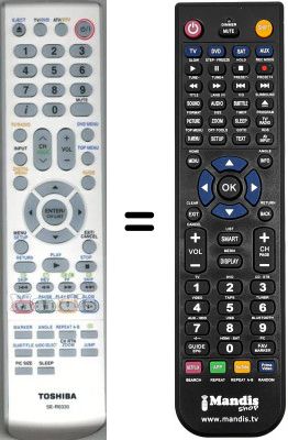 Replacement remote control Toshiba 19DV616DG