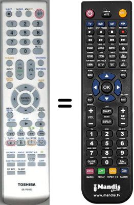 Replacement remote control Toshiba 19DV734G