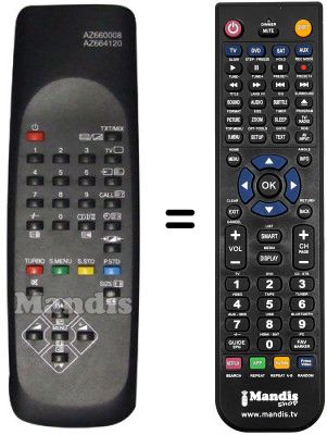 Replacement remote control Toshiba TW14R21S