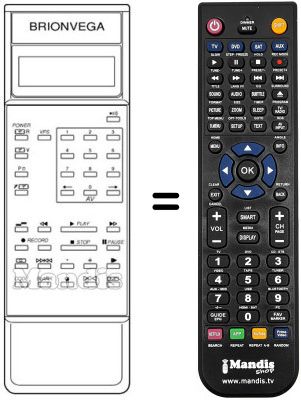 Replacement remote control Brionvega VR3500 HIFI