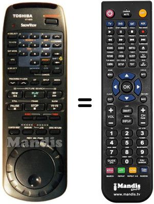 Replacement remote control Toshiba V813G