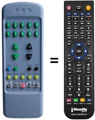 Replacement remote control Mivar 29S3 100HZ STEREO