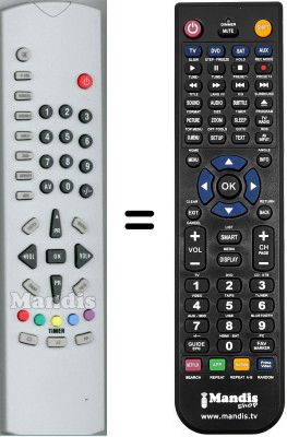 Replacement remote control United UTV4121XNSL SILVER