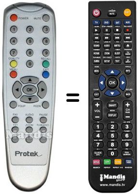 Replacement remote control Protek DVB-T1002