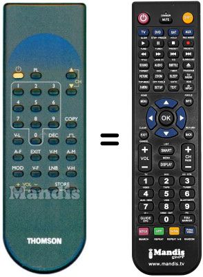 Replacement remote control Thomson ASR08T