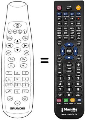 Replacement remote control Grundig DTR1200