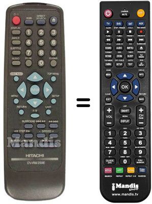 Replacement remote control Hitachi DV-P250E