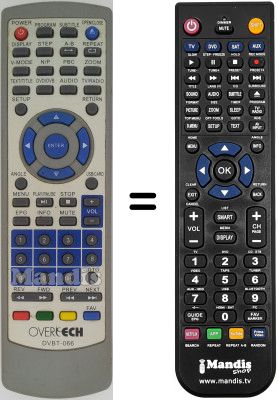 Replacement remote control Overtech DVBT-066
