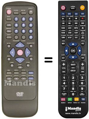 Replacement remote control Roadstar DVD2042H