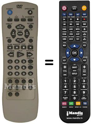 Replacement remote control LG DVD5353