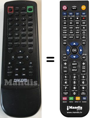Replacement remote control DIKOM DVX 110N