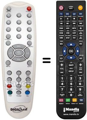 Replacement remote control DIGIQUEST EASYSCARTT3