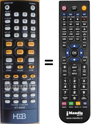Replacement remote control H & B HT6500