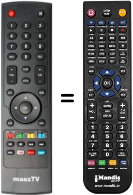 Replacement remote control MaaxTV LN5000 HD