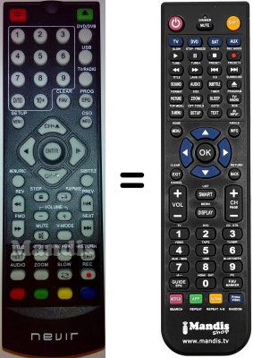 Replacement remote control Nevir NVR2350