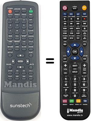 Replacement remote control MPMAN XV-D205