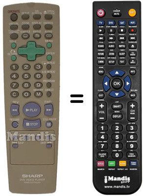 Replacement remote control Sharp RRMCG1270AJSA