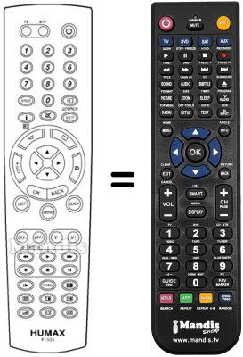 Replacement remote control Humax PVR 8100T