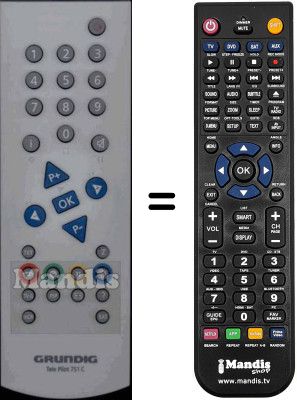 Replacement remote control Grundig WHV3128