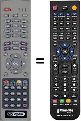 Replacement remote control WHV35860W