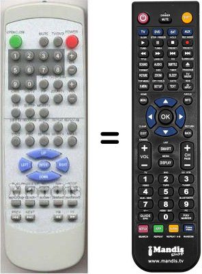 Replacement remote control HVS54870