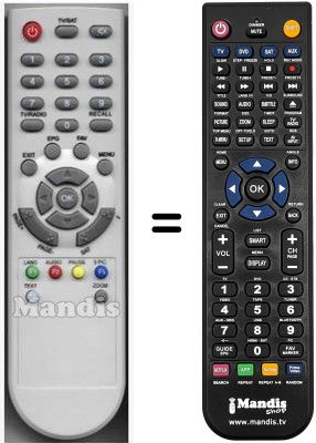 Replacement remote control HVS53366