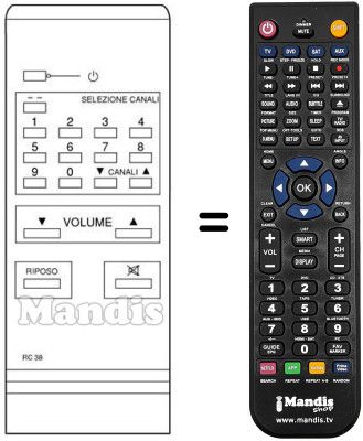 Replacement remote control HVS54543