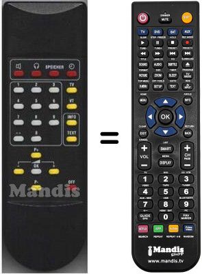 Replacement remote control HVS54728