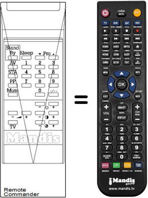 Replacement remote control WHV7165
