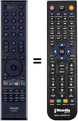 Replacement remote control Toshiba WHV15780
