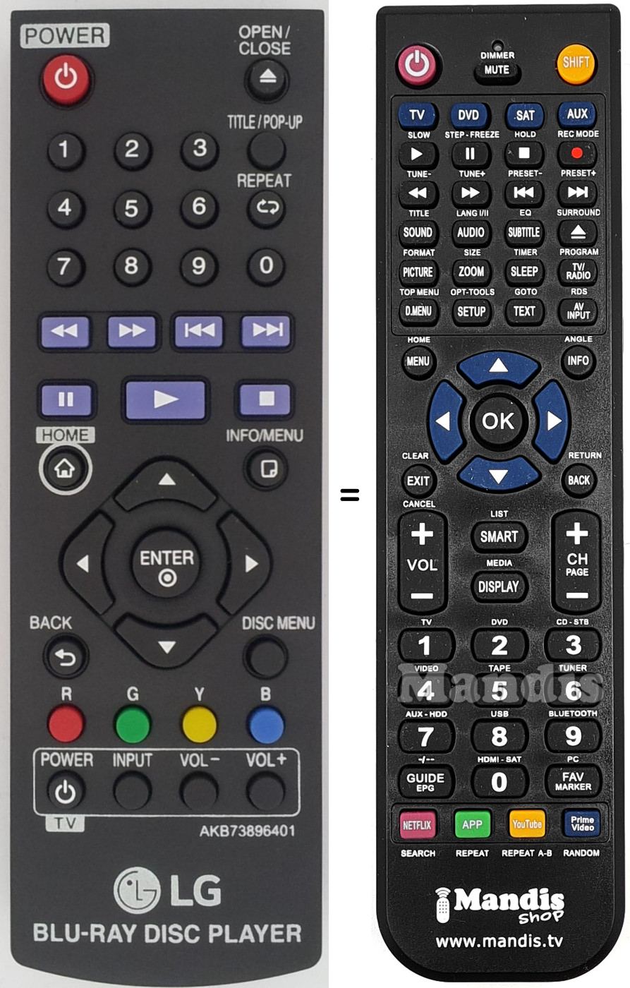 Replacement remote control LG AKB73896401
