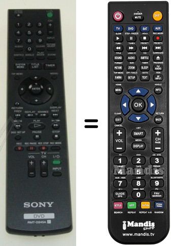 Replacement remote control Sony RMTD245A