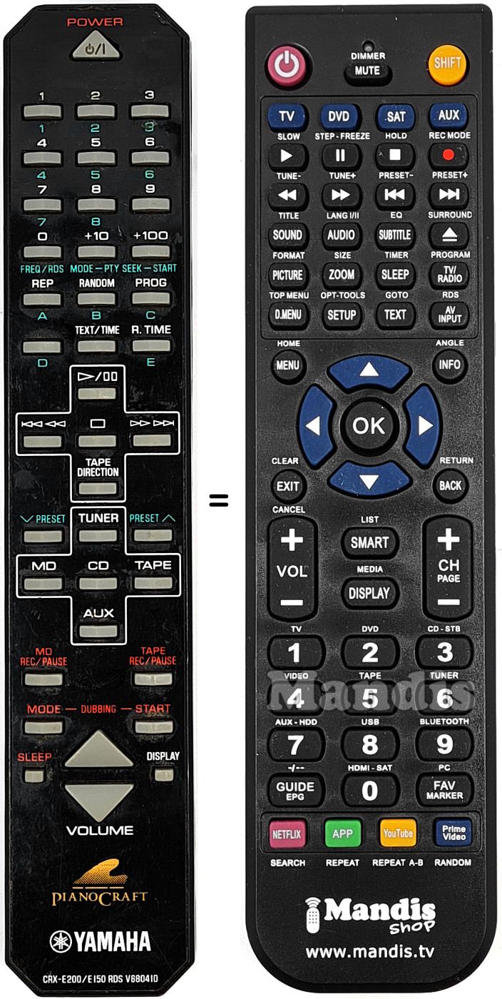 Replacement remote control Yamaha V680410