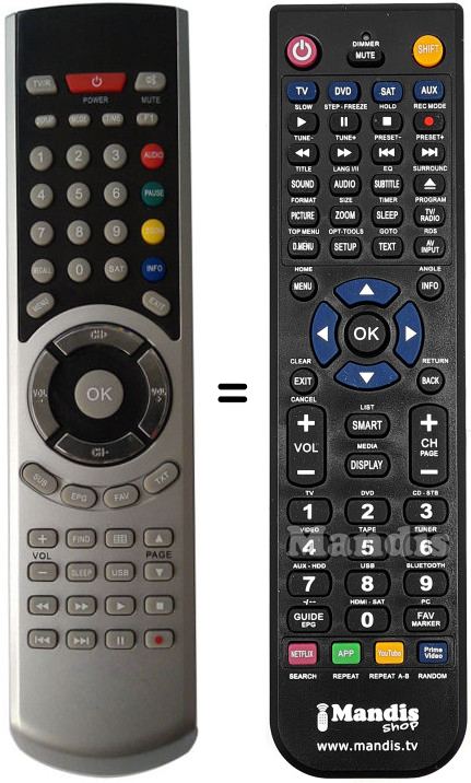 Replacement remote control PINACLE IP9000HD