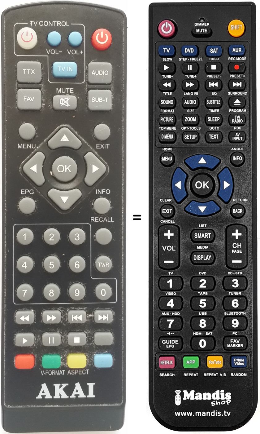 Replacement remote control ZAP26510K-L
